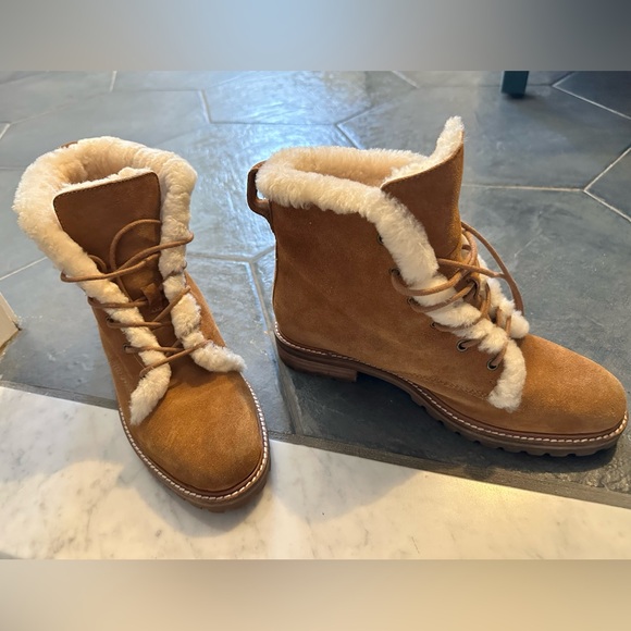 New  Genuine Shearling Suede Boots Size 7 Madewell “The Claire” Lace-Up - Picture 3 of 4